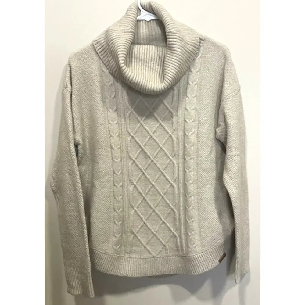 Ariat Women's Montara Wool Blend Cowl Neck Sweater Sz Small Oatmeal